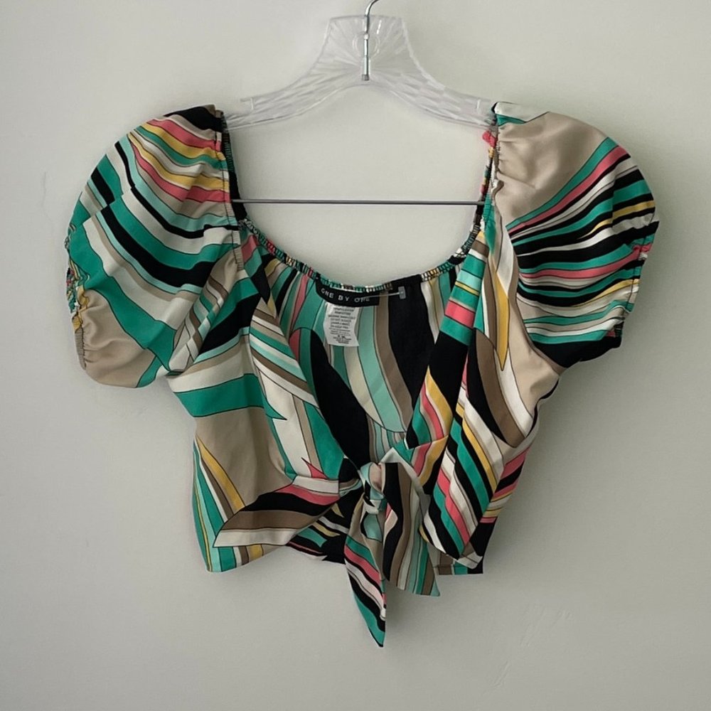 One By One Retro Flying Colors Crop Top